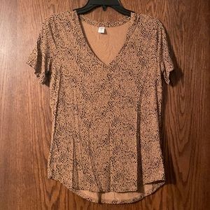 Black and Brown Speckled V-Neck